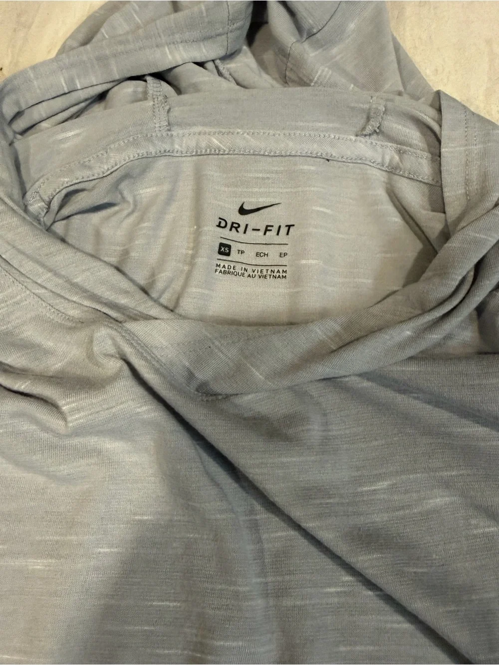 Nike Womens Heather Light Gray Performance Crewneck Hoodie